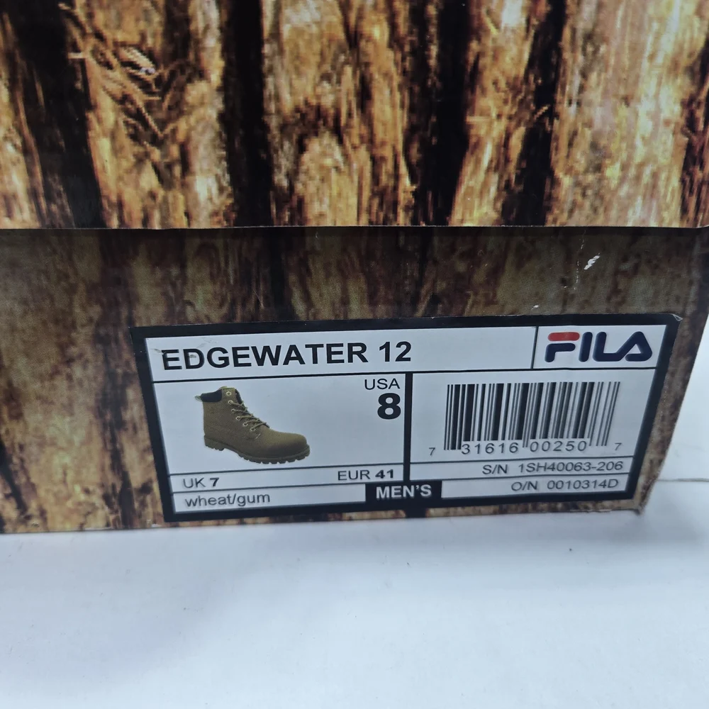 Fila Edgewater 12 Wheat Tan Outdoor Boots Men's Size 8 New w/ Small Flaws